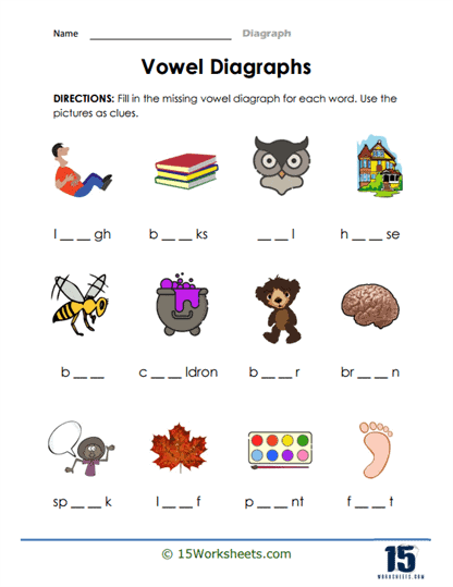 Handwriting worksheet for Second Grade Worksheet for practicing reading and recognizing 'ea' vowel digraph words for second graders. Improve reading fluency with this engaging activity.