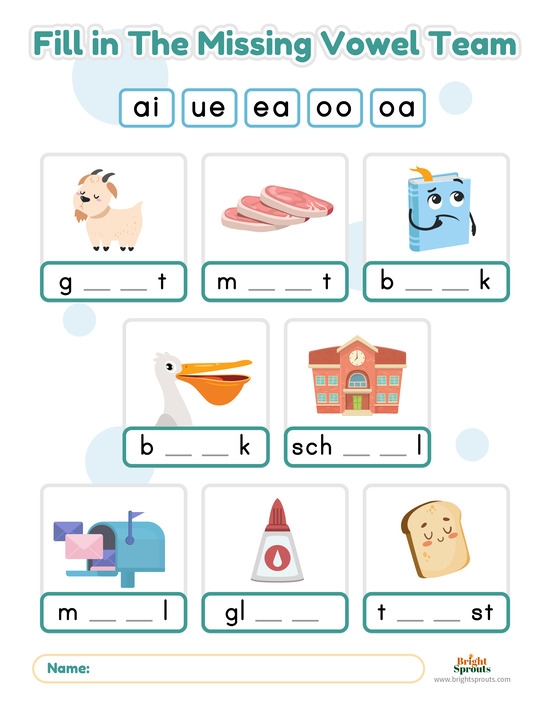 Vowel Team Review ea Worksheet Activity for Grade 2 Reading Practice Second grade student completing a phonics worksheet to practice differentiating between long and short e sounds for the ea vowel team