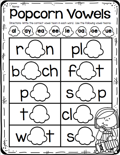 Vowel Team ea Phonics Review Worksheet for Second Grade Lesson 12 Second grade student completing an educational worksheet to practice long and short ea vowel team sounds