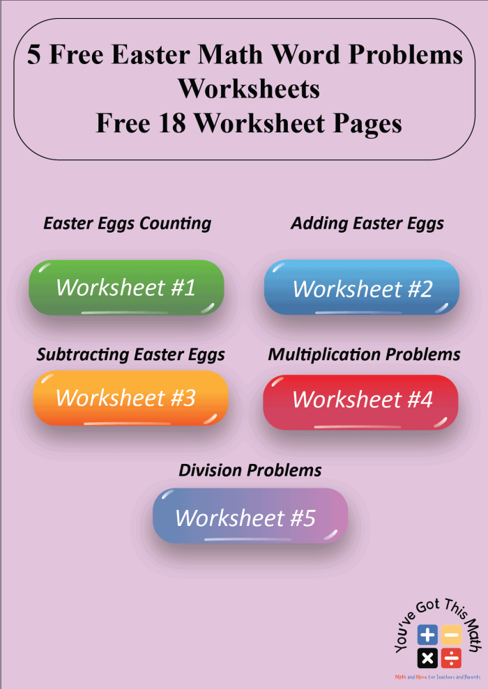 Easter Themed Addition Math Worksheet for Second Grade Number 8 Second grade student solving Easter themed addition math word problems on a worksheet