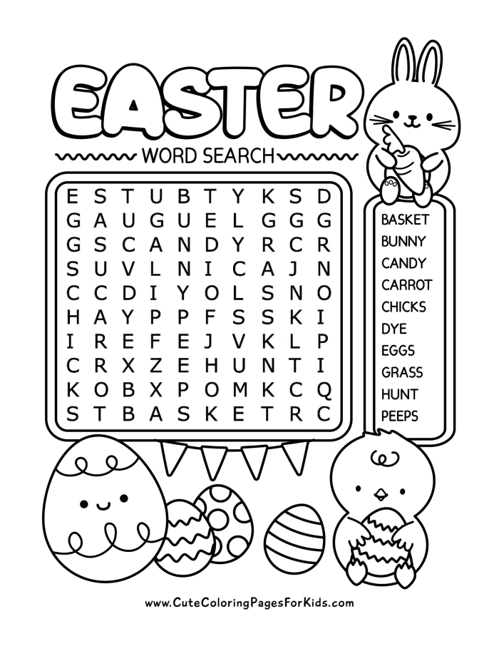 Easter Math Word Problems Worksheet for Early Addition Practice Second graders solving Easter-themed addition word problems with spring decorations and colorful eggs