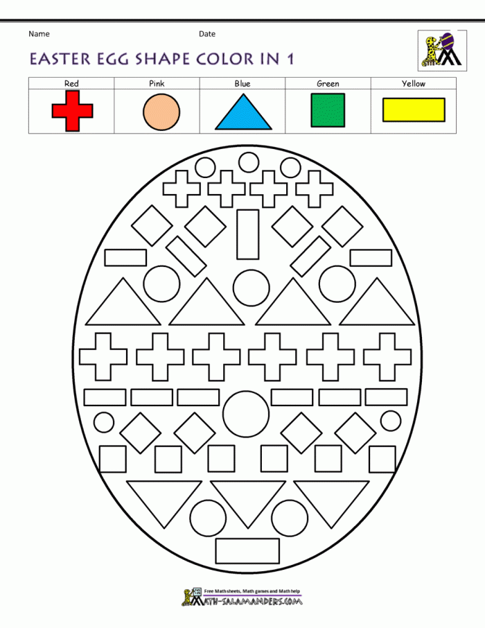 Second grade student solving Easter themed addition and subtraction math word problems on a printable worksheet