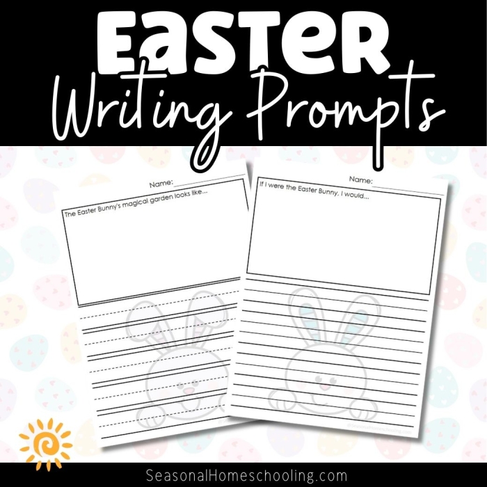 Easter Bunny Writing Prompt Worksheet for Second Grade Students Image 6 Second grade Easter Bunny themed creative writing prompt worksheet for handwriting practice