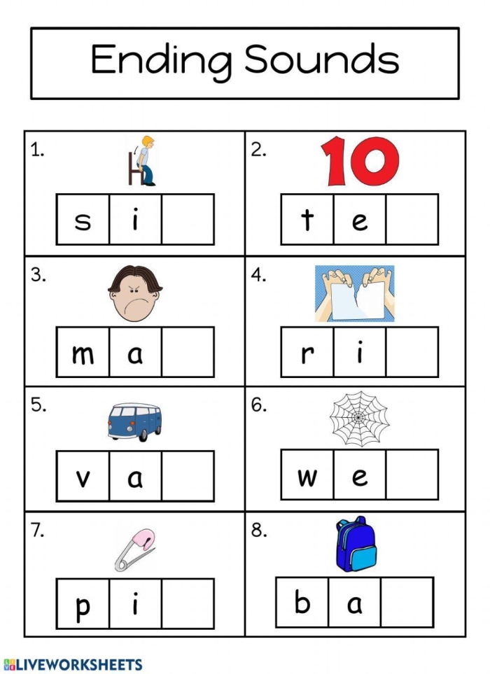 Worksheet featuring -ed and -ing verb endings for second graders