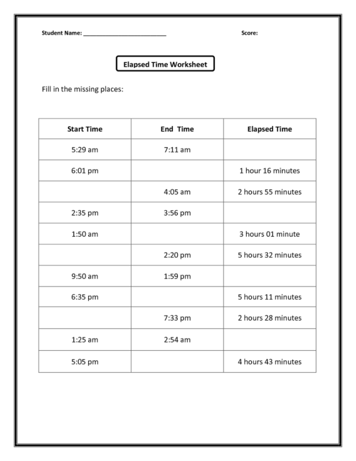 Calculate Elapsed Time Worksheet for Second Grade Students A colorful worksheet designed for second graders to practice calculating elapsed time