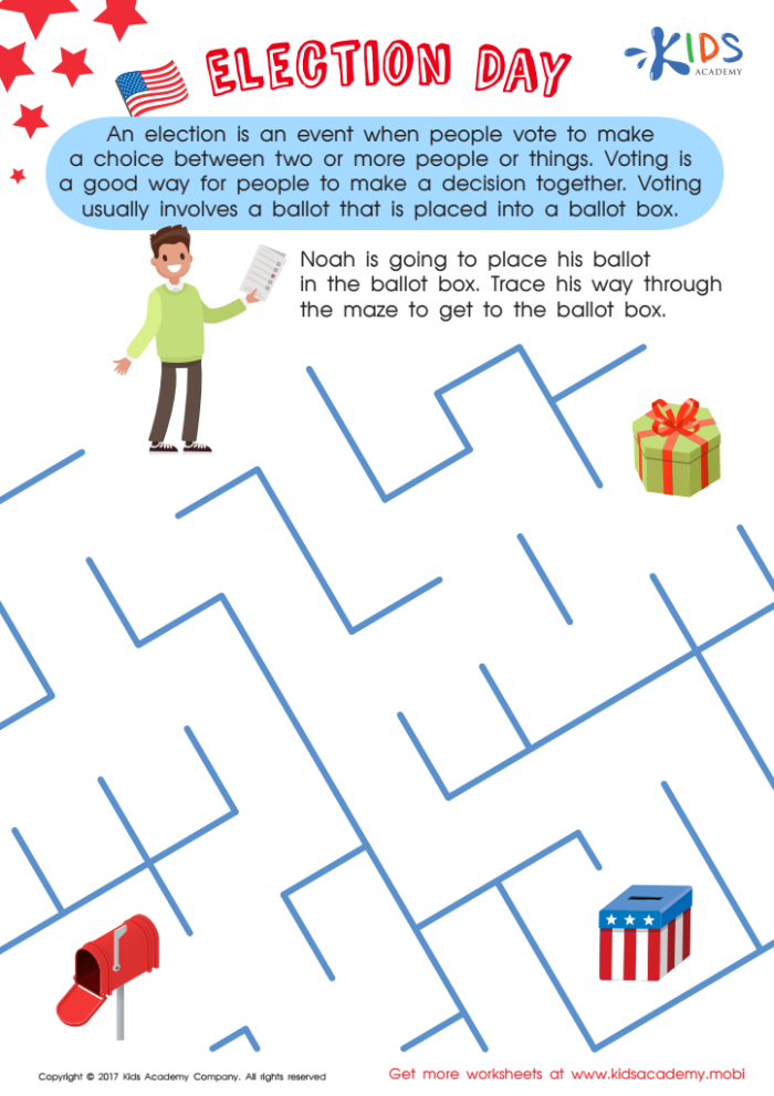 Election Learning Activity for Young Students Understanding Government Processes Second grade students learning about elections and voting with civics worksheet activities