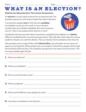 What Is an Election Educational Worksheet for Young Learners Image 20 Second grade students learning about elections and voting with civics worksheet activities