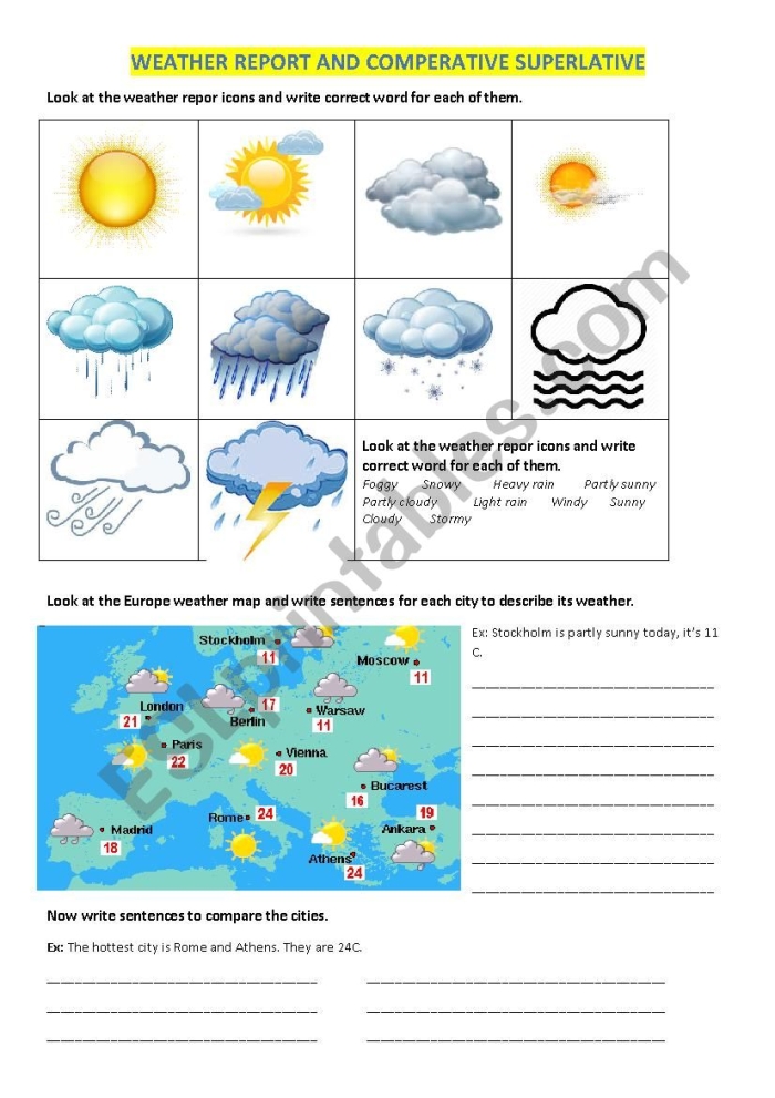 My Internal Weather Report worksheet for understanding emotions and feelings Worksheet for tracking emotions through internal weather reports for second graders