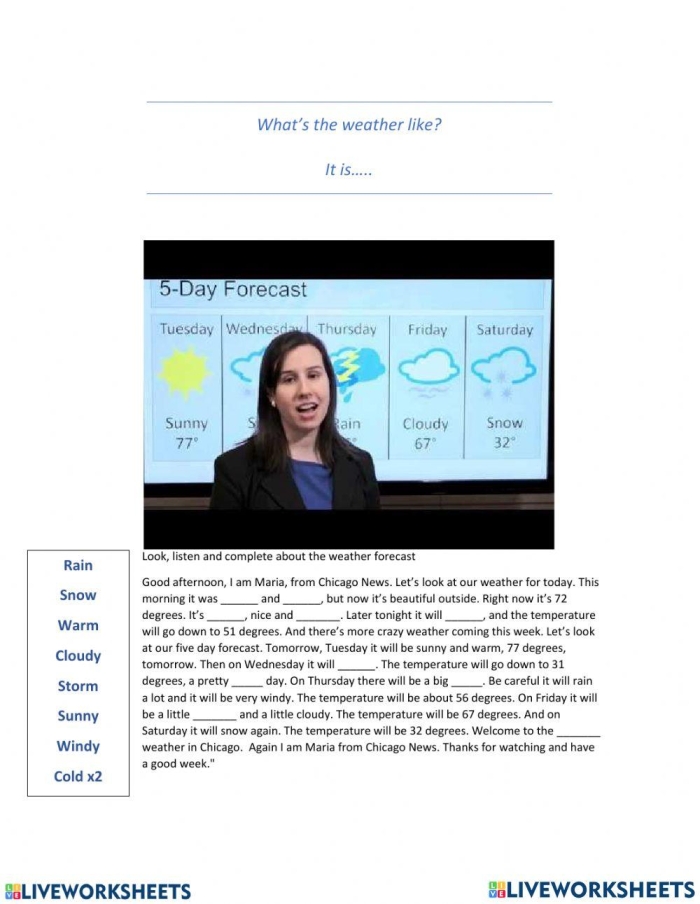 My Internal Weather Report worksheet for exploring feelings and emotions Worksheet guiding second graders in understanding their emotions through an internal weather report