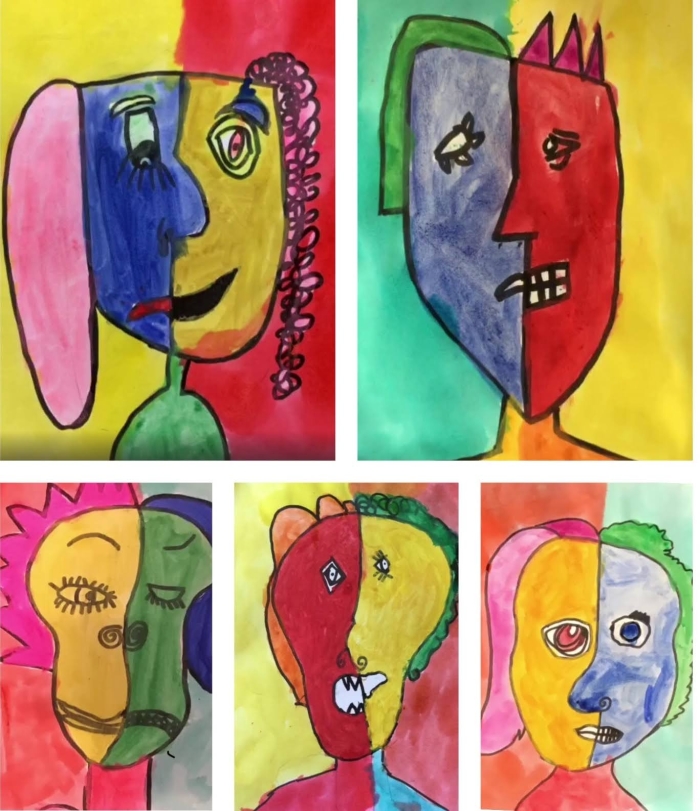 Emotions in Art Worksheet for Second Grade Social Emotional Learning Second grade student coloring an emotion-themed art worksheet with various shapes and colors