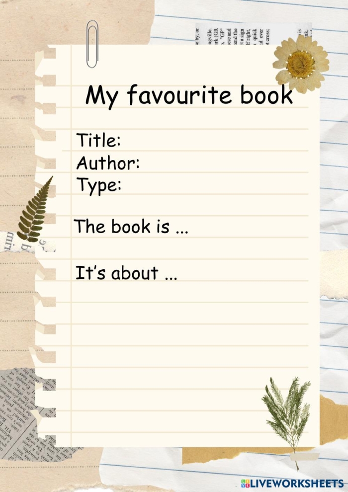 My Favorite Book Outline worksheet for opinion writing success Worksheet for organizing thoughts on favorite books for second graders
