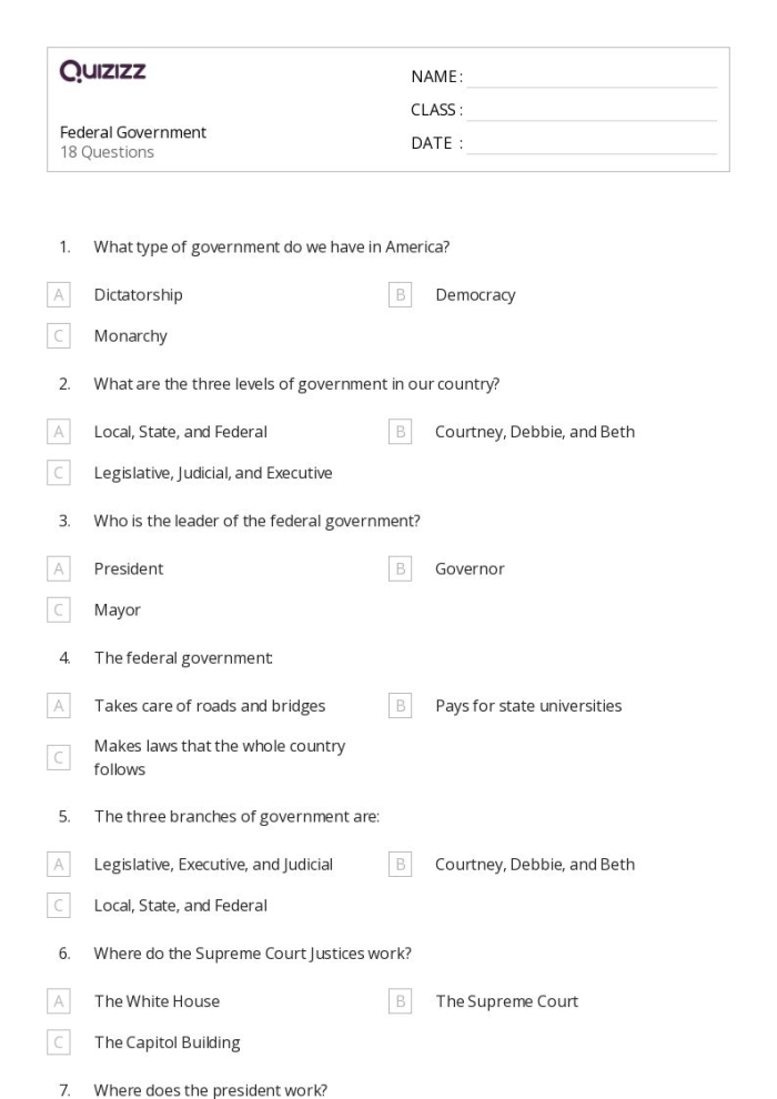 Federal Government Matching Worksheet for Second Grade 18 Second grade social studies worksheet about the White House and U.S. Capitol matching activity