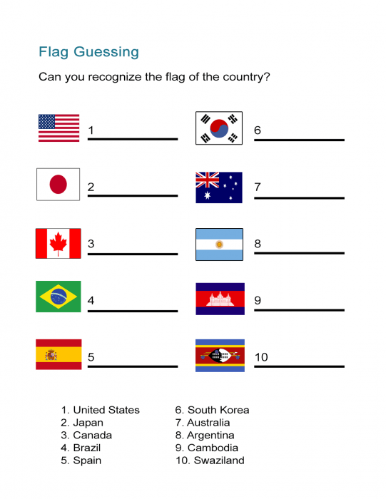 U.S. flag worksheet for second graders featuring flag facts and locations