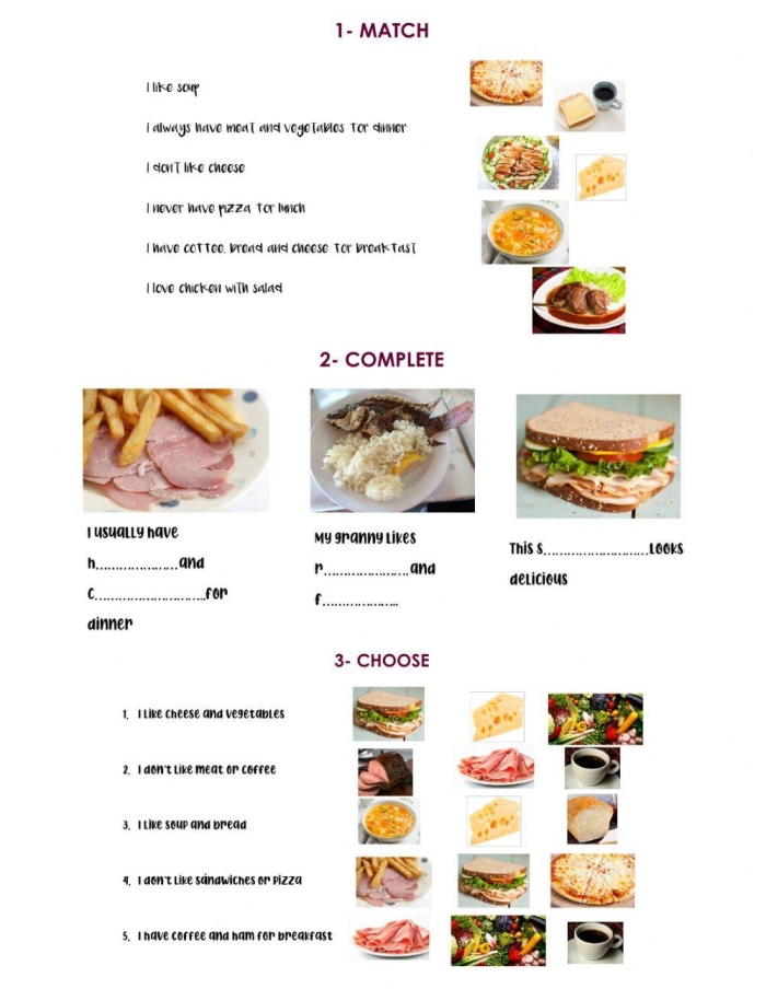 Engaging activity to help children create a food map using pictures of local foods Food Map worksheet for second graders showcasing edible exports and local resources