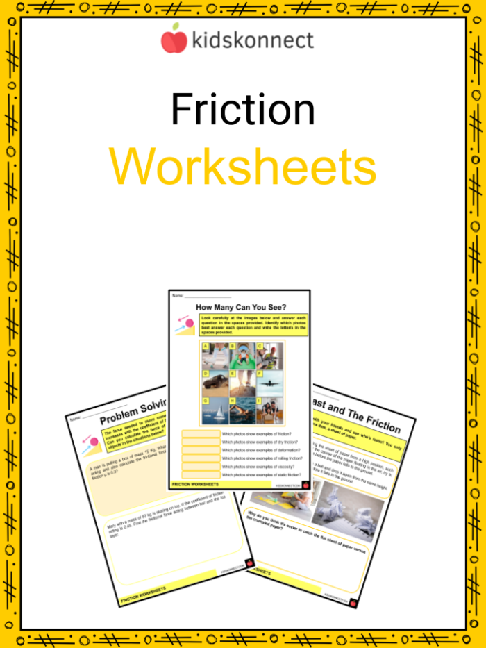Learn About Force: Friction worksheet for students in the Data and Graphing category Worksheet for second graders exploring friction concepts through questions