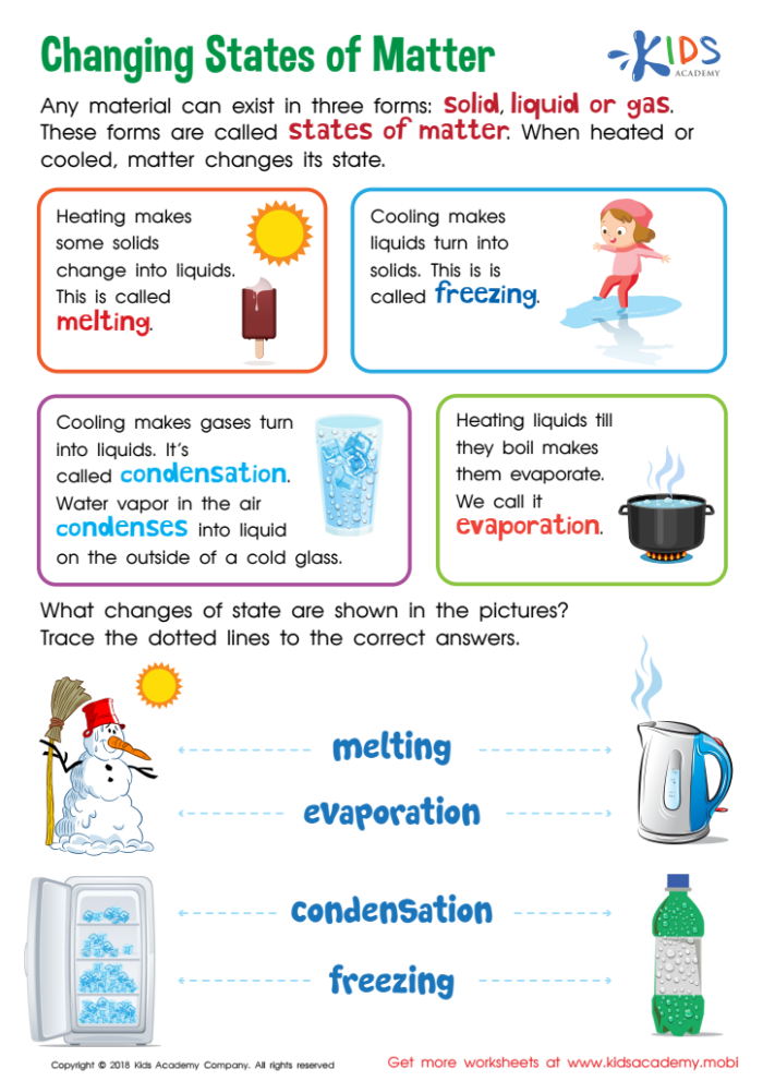 Matter Mixup What Is a Gas worksheet for second grade students focusing on identifying gaseous objects Second grade science worksheet asking students to identify and circle images that represent gas states of matter