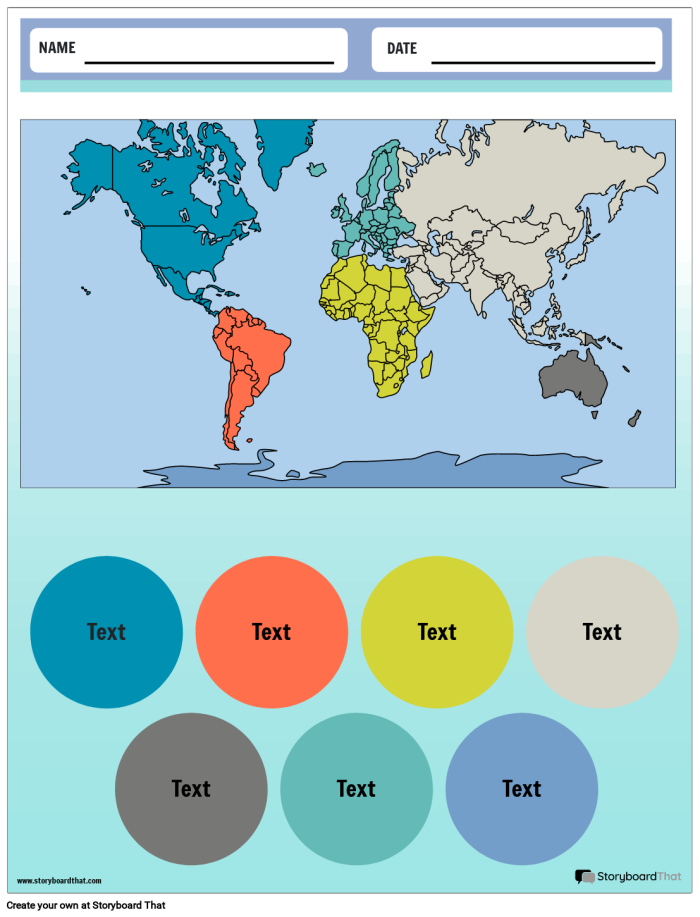 World Map Activity worksheet for second graders to explore geography through coloring and labeling key locations