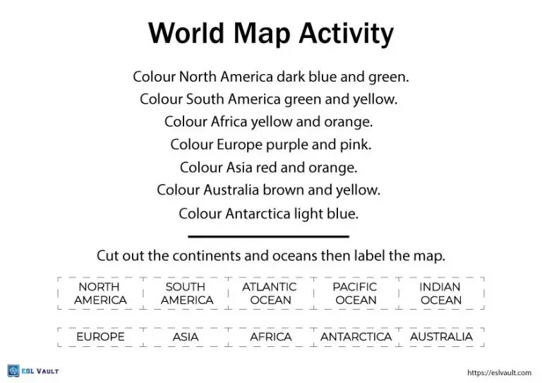 World Map Activity worksheet for second graders to explore geography through coloring and labeling. Fun and educational world map coloring sheet for kids to learn important locations.