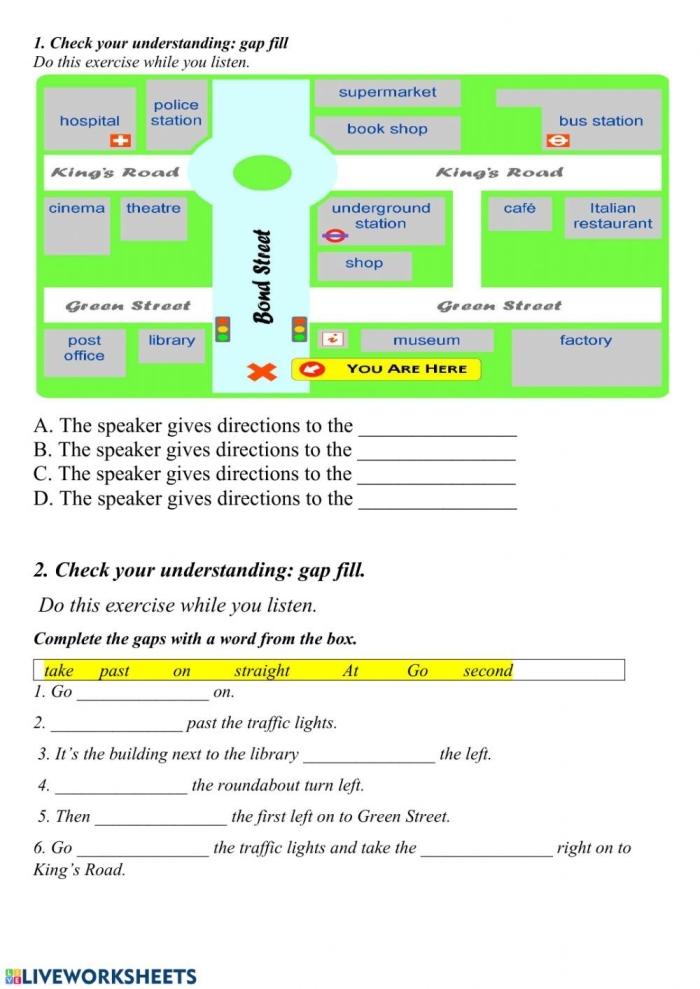 Second Grade Geometry Practice Giving Directions Worksheet Image 14 Worksheet for practicing giving directions to help Joyce reach the fair