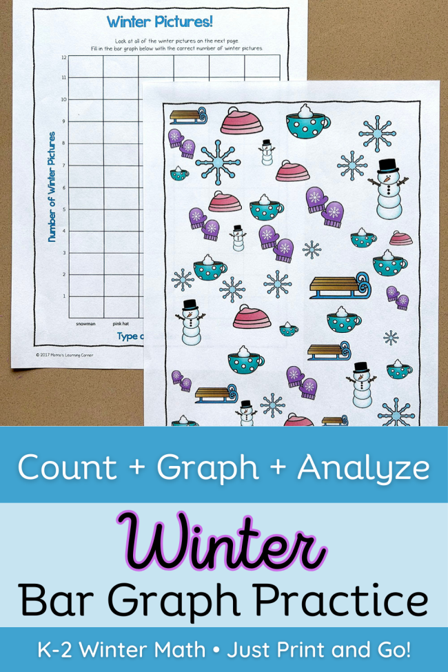 Second grade student practicing bar graph and pictograph interpretation on a math worksheet