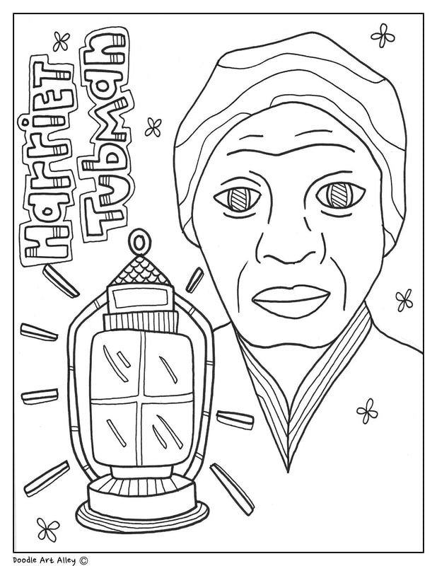 Engaging worksheet featuring Harriet Tubman, an essential figure in the Abolitionist movement Harriet Tubman coloring page worksheet for second graders to explore U.S. history