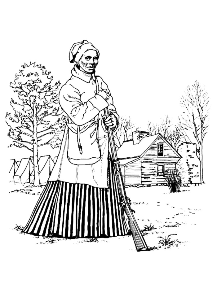 Explore the life of Harriet Tubman with this engaging coloring activity for kids Harriet Tubman coloring page worksheet for second graders to learn U.S. history