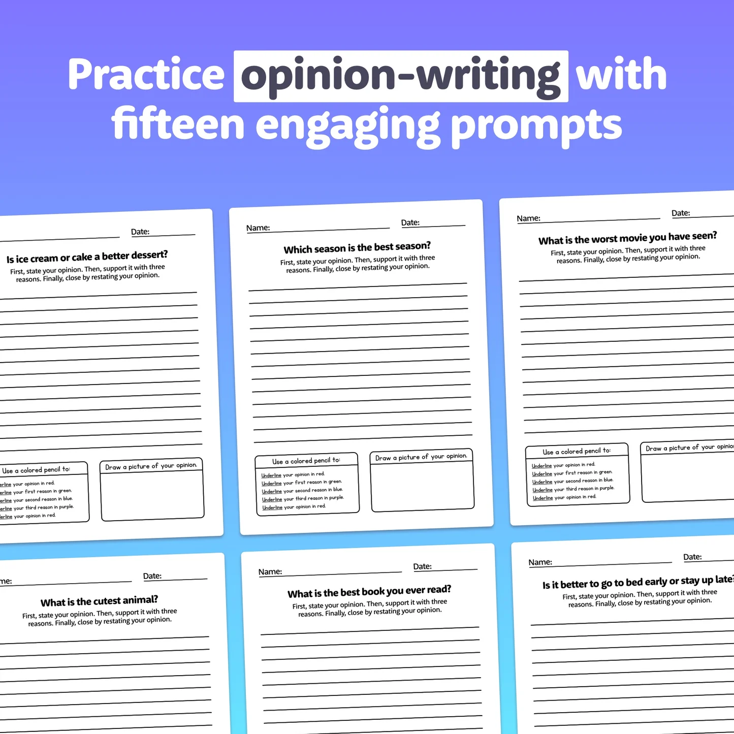 Homework Opinion Writing Worksheet 16 for Elementary Students Learning Persuasive Writing Skills Second grade students writing opinion essay about appropriate homework amounts with guided writing prompts and evaluation rubric