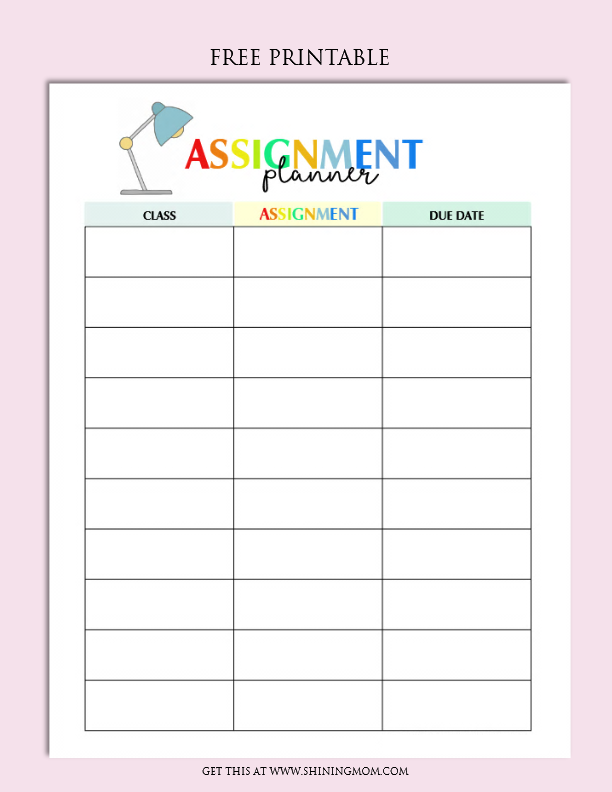 Weekly planner image designed to help kids manage their homework efficiently Homework Planner worksheet for second graders to organize their weekly tasks