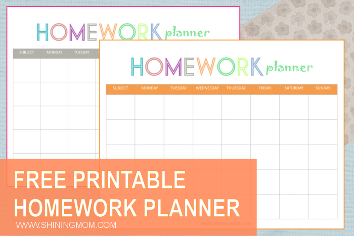 Weekly planner image to help kids manage their school assignments and activities Homework Planner worksheet for second graders to organize their weekly tasks