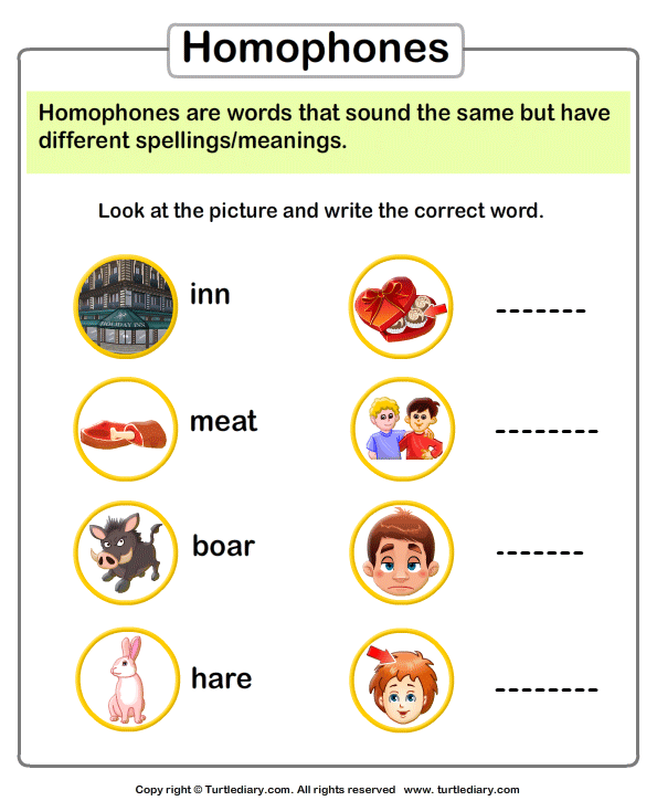Worksheet featuring a homophone search activity for second graders assisting Simone