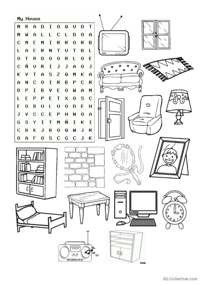 Colorful rulers and a house outline for measuring practice and coloring in a second-grade worksheet