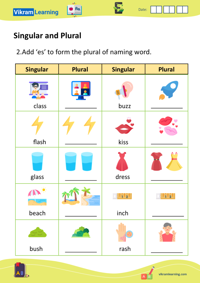 Worksheet for identifying irregular plural nouns in Earth and Space Science