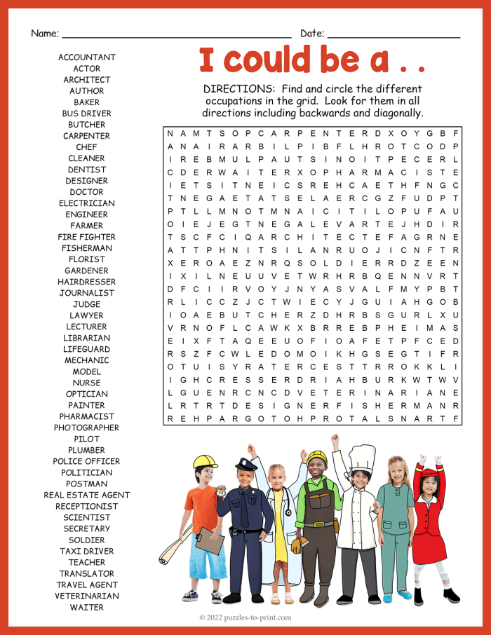 Second grade sight words worksheet featuring a fun job hunt word search puzzle for 17