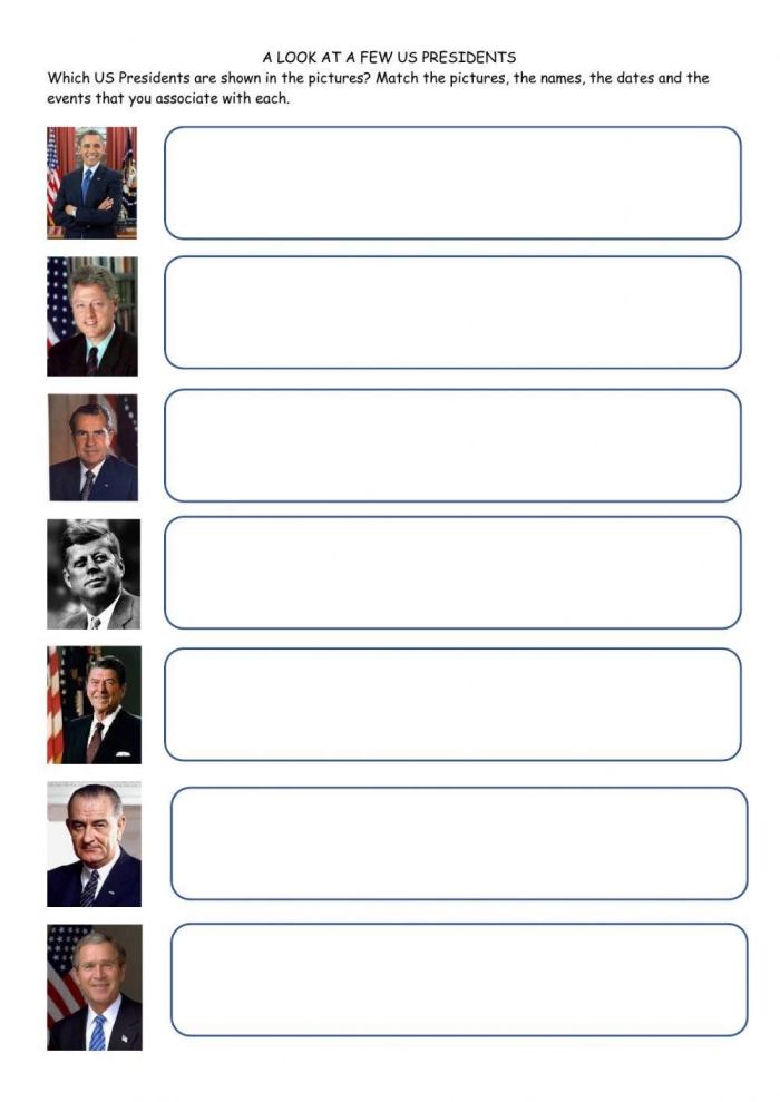 Second grade worksheet featuring a template for writing a formal letter to the U.S. President
