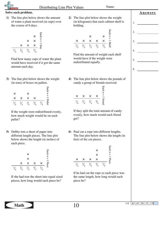 Second grade math worksheet featuring a line plot practice exercise for data interpretation