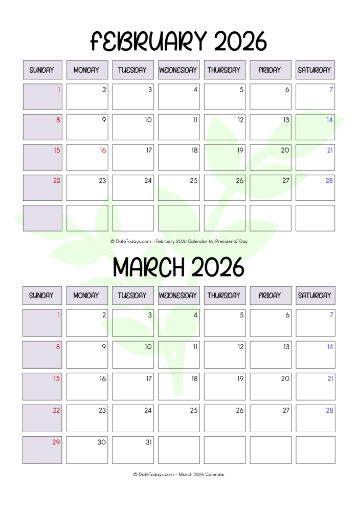 Blank March calendar worksheet for second grade students with spaces to write dates and practice addition skills