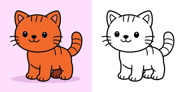 Second grade students coloring sheet featuring kittens meeting a lucky Maneki-neko statue for math counting exercise 23