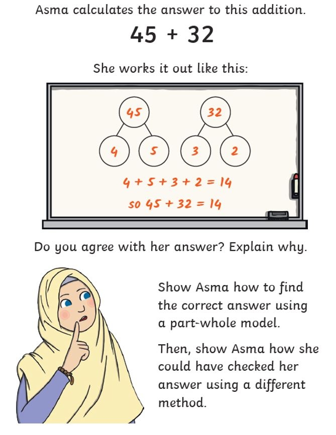 Student engaging with the Two-Digit Word Problem Check-in worksheet for second grade