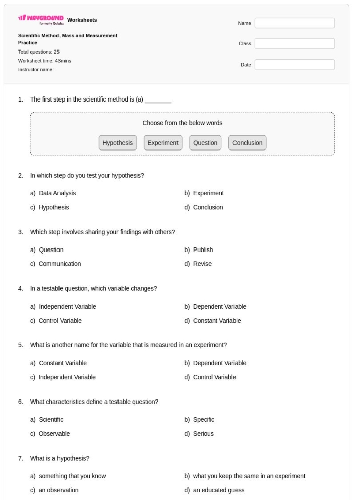 Measurement practice test worksheet for second grade geometry skills