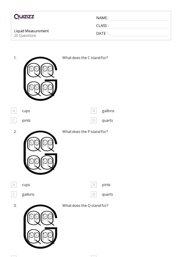 Measurement practice test worksheet for second graders featuring various measurement topics