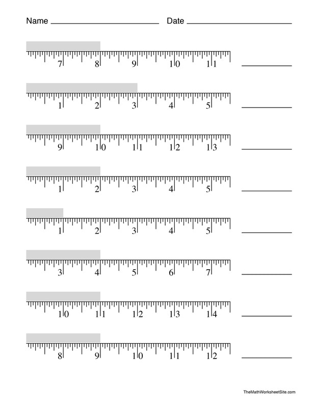 Second grade measurement practice test worksheet featuring a calendar and ruler activities