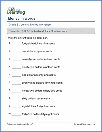 Kids practicing currency concepts in a second-grade money terms worksheet