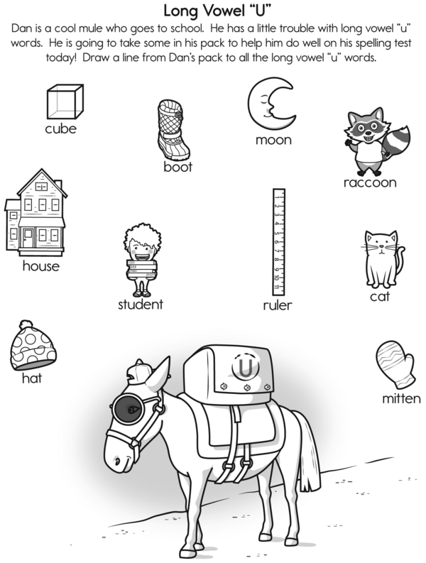 ALT text for a second-grade multiplication worksheet featuring a mule crossword puzzle and coloring activity