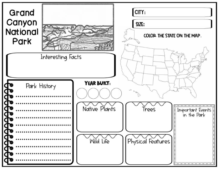 Second grade students locating favorite national parks on a printable United States map worksheet for algebra practice