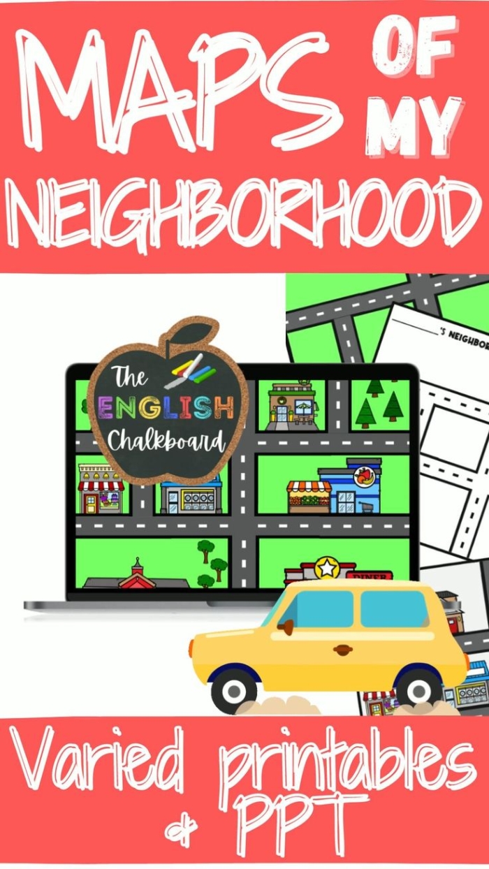 Second grade students use a compass rose and key to complete this My Neighborhood Map worksheet