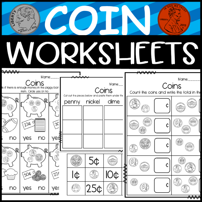 Second grade math worksheet featuring counting exercises and facts about nickel coins