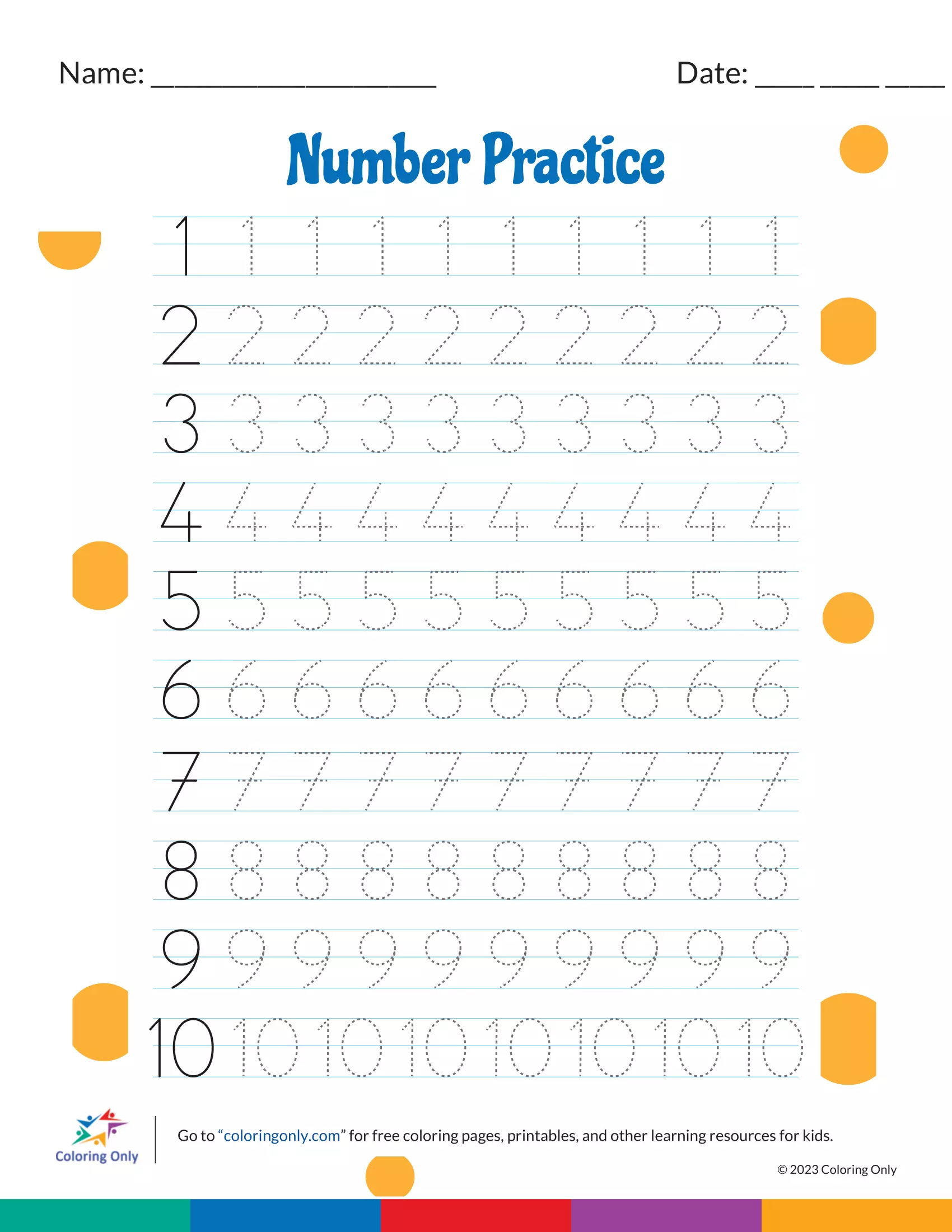 Practice Test worksheet for second graders focusing on number patterns