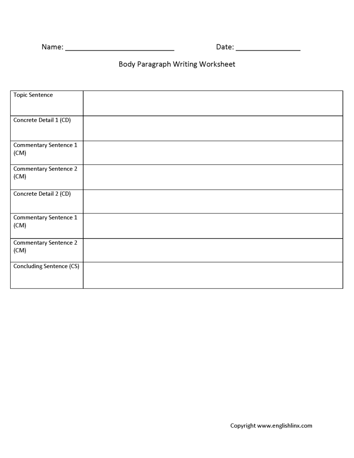 Paragraph writing worksheet for second graders featuring a graphic organizer