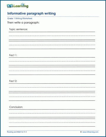 Second grade paragraph writing worksheet with a graphic organizer for kids