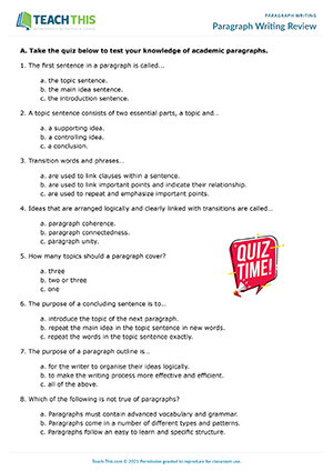 Second grade paragraph practice worksheet with rhyming word exercises for developing writers